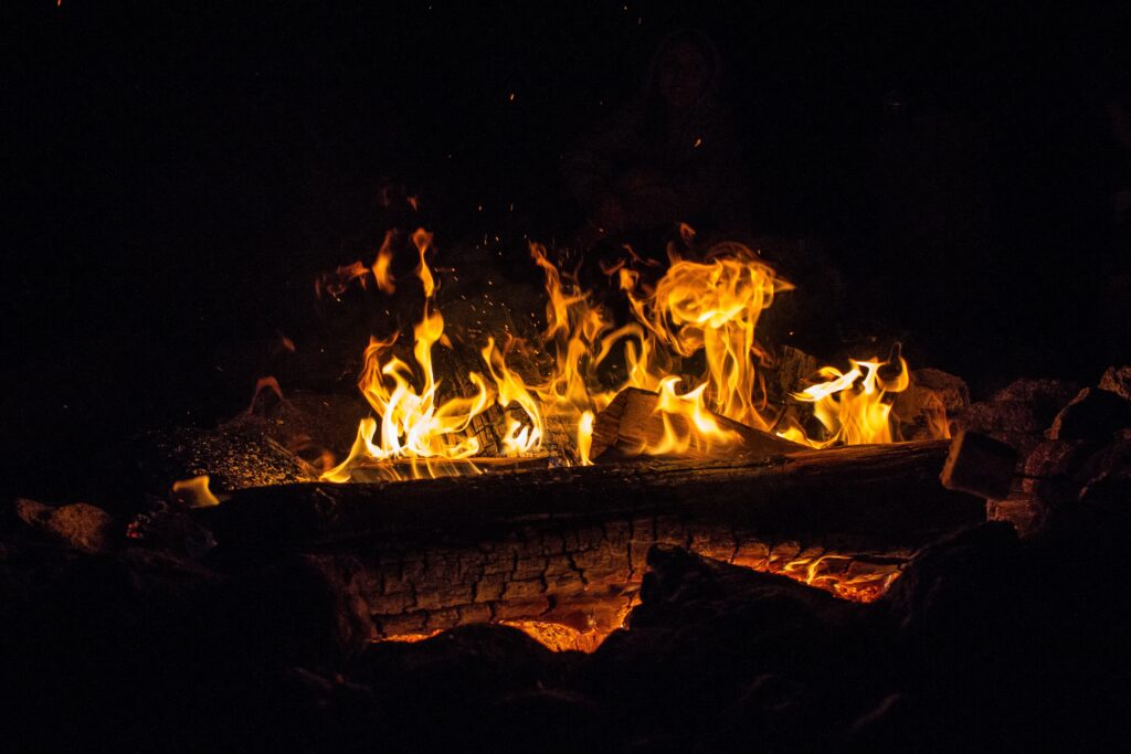image of a camp fire